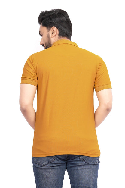 Buy Polo knit collar Tshit for Men  Men Mustard Yellow online