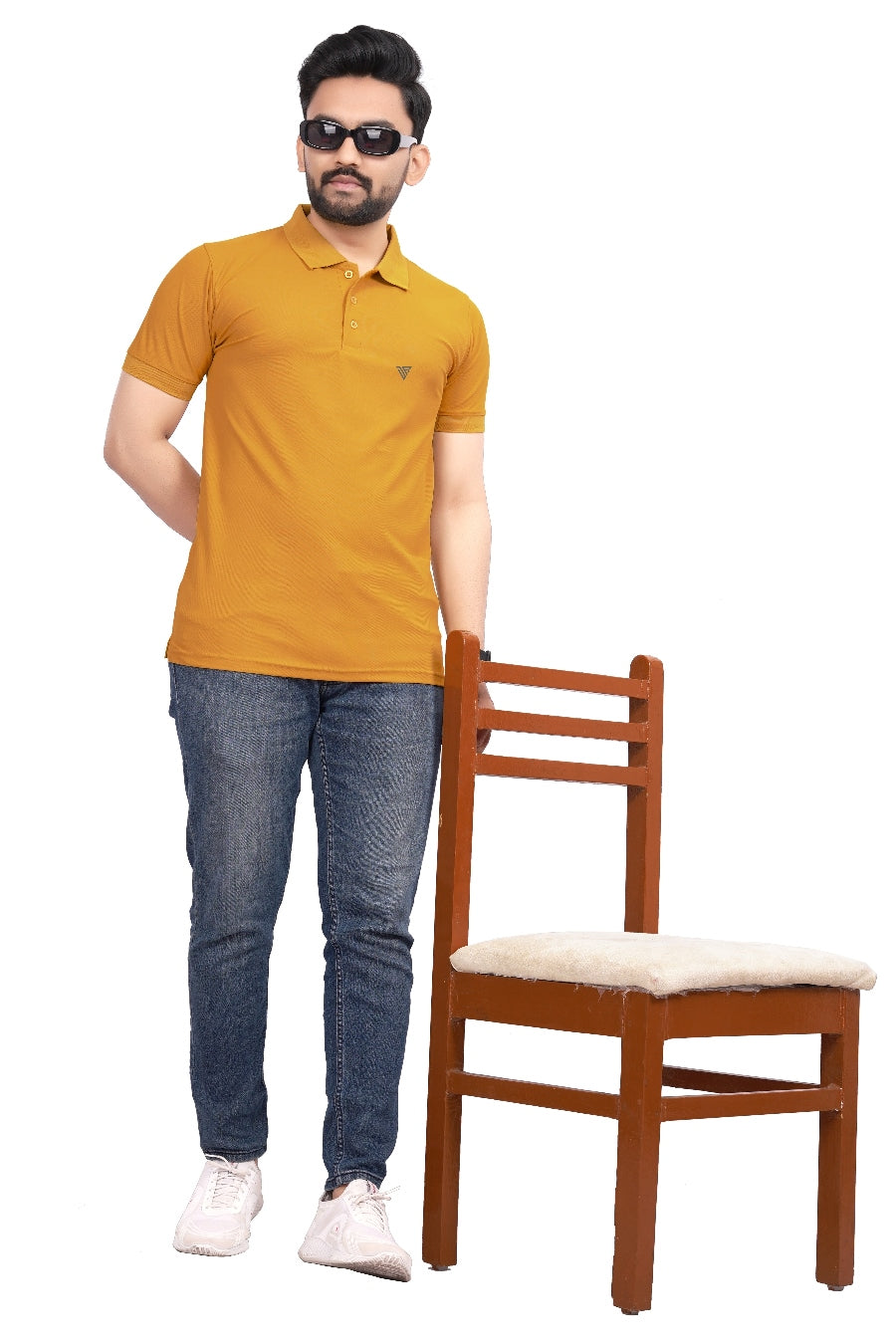 Buy Polo knit collar Tshit for Men  Men Mustard Yellow online