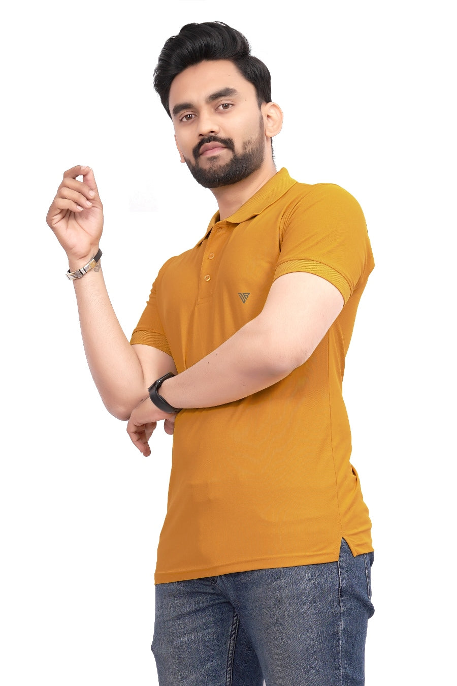 Buy Polo knit collar Tshit for Men  Men Mustard Yellow online