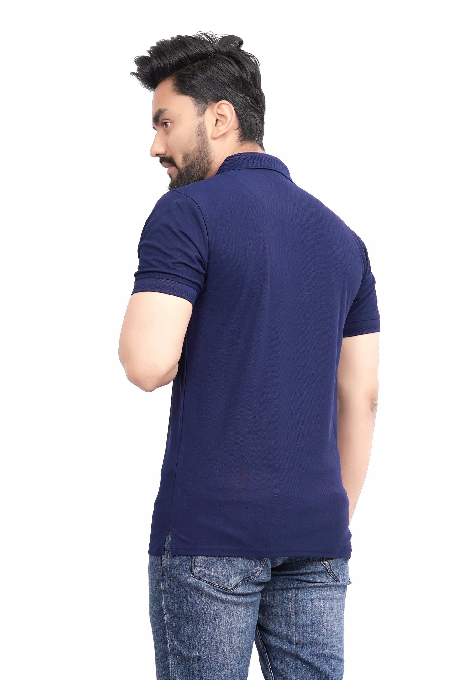 Buy Polo knit collar Tshit for Men  Men Navy Blue online