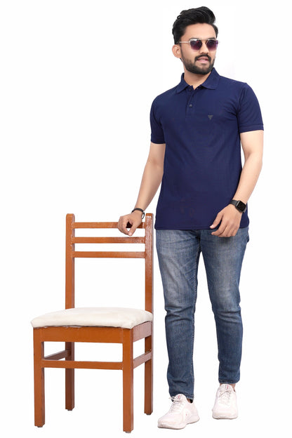 Buy Polo knit collar Tshit for Men  Men Navy Blue online