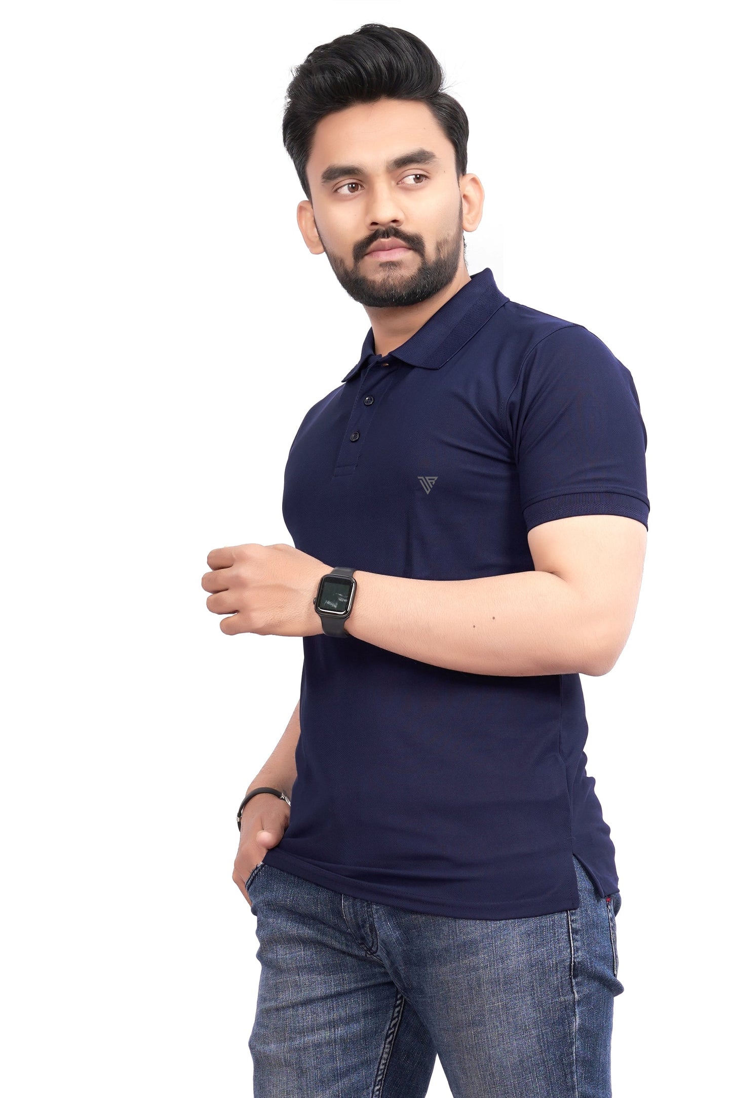 Buy Polo knit collar Tshit for Men  Men Navy Blue online