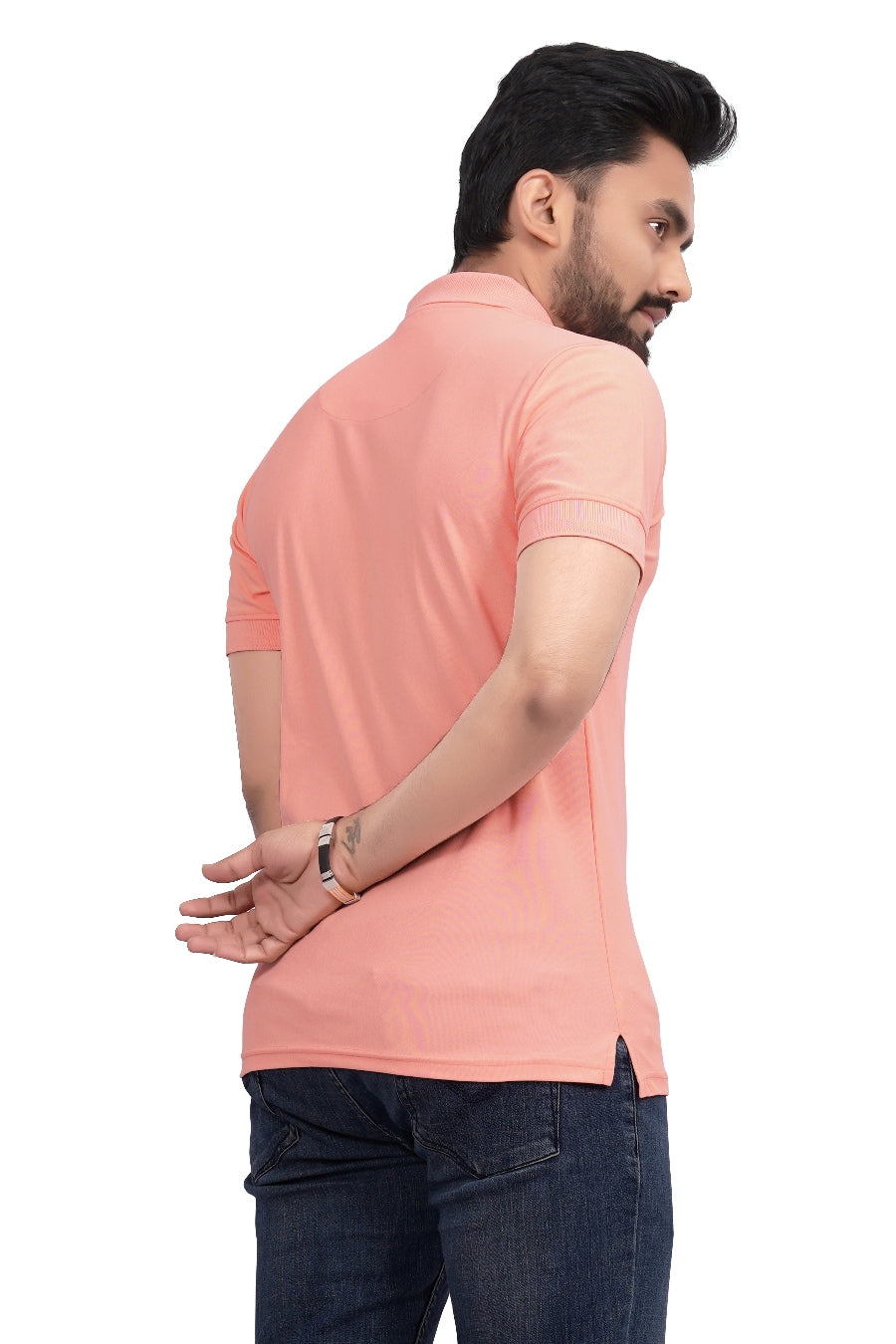 Buy Polo knit collar Tshit for Men  Men Peach online