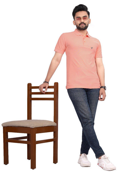 Buy Polo knit collar Tshit for Men  Men Peach online