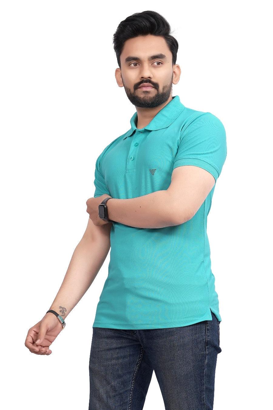Buy Polo knit collar Tshit for Men  Men Sea Green online