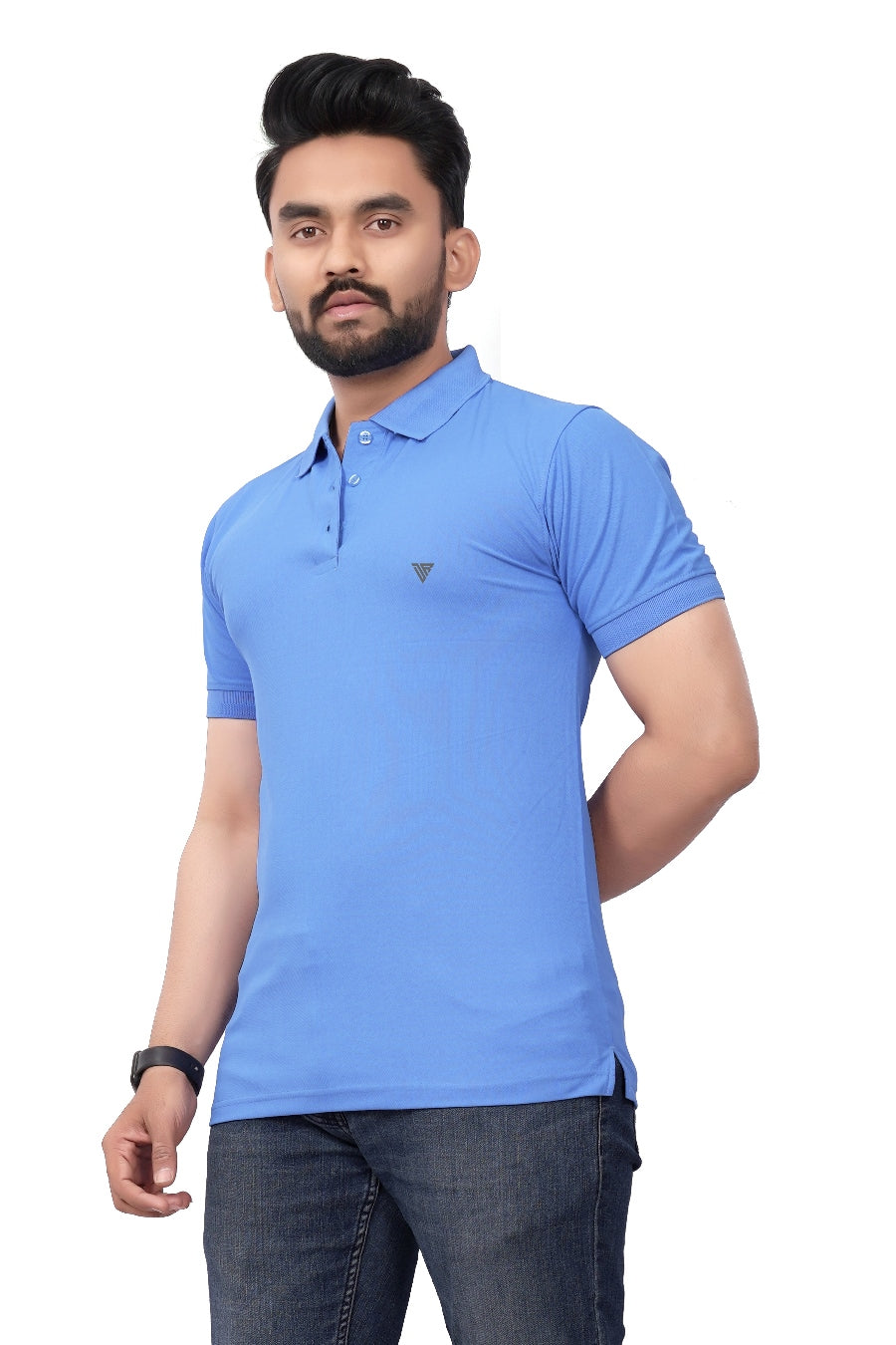 Buy Polo knit collar Tshit for Men  Men Sky Blue online
