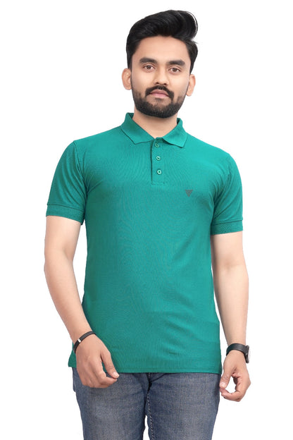 Buy Polo knit collar Tshit for Men  Men  Turquoise Blue online