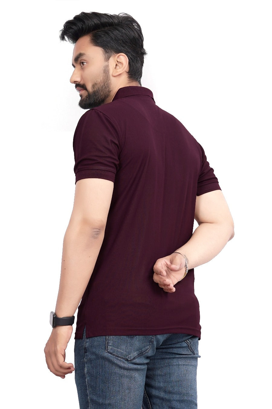 Buy Polo knit collar Tshit for Men  Men  Wine  online