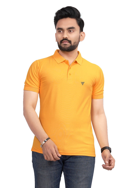Buy Polo knit collar Tshit for Men  Men  Yellow  online