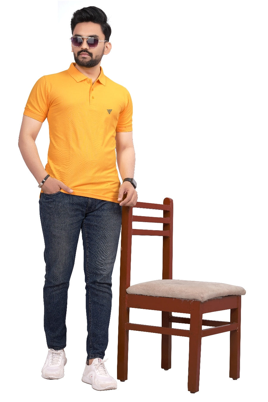 Buy Polo knit collar Tshit for Men  Men  Yellow  online