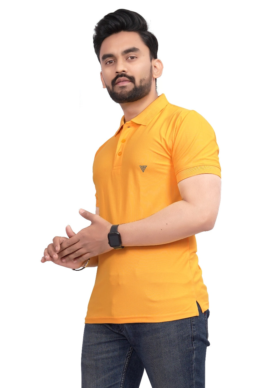 Buy Polo knit collar Tshit for Men  Men  Yellow  online