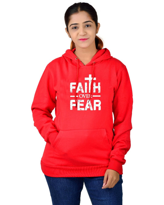 Women,s Regular Fit FOF Printed Cotton Hoodie