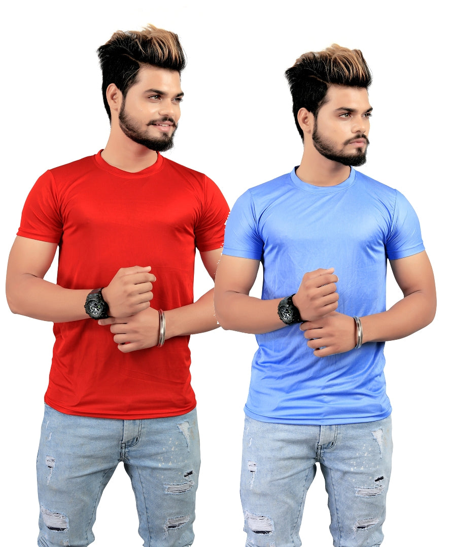 Men's Regular Fit Licra T-Shirt ( Pack Of 2 Combo )