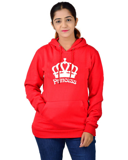 Women,s Regular Fit Princess Printed Cotton Hoodie