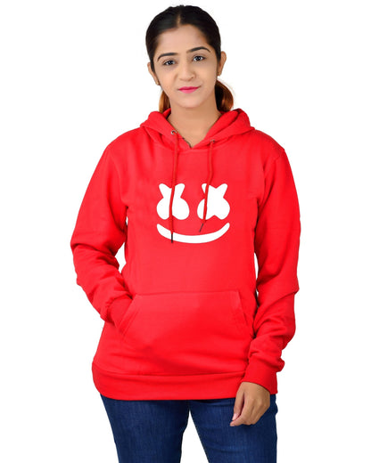 Women,s Regular Fit marchmelo Printed Cotton Hoodie