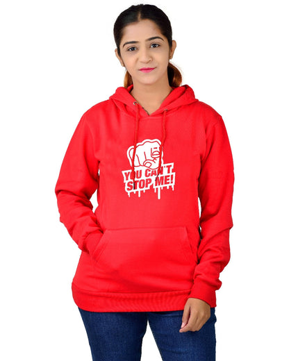 Women,s Regular Fit YCSM Printed Cotton Hoodie