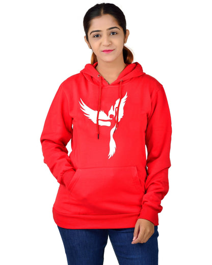 Women,s Regular Fit Dancing Girl Printed Cotton Hoodie