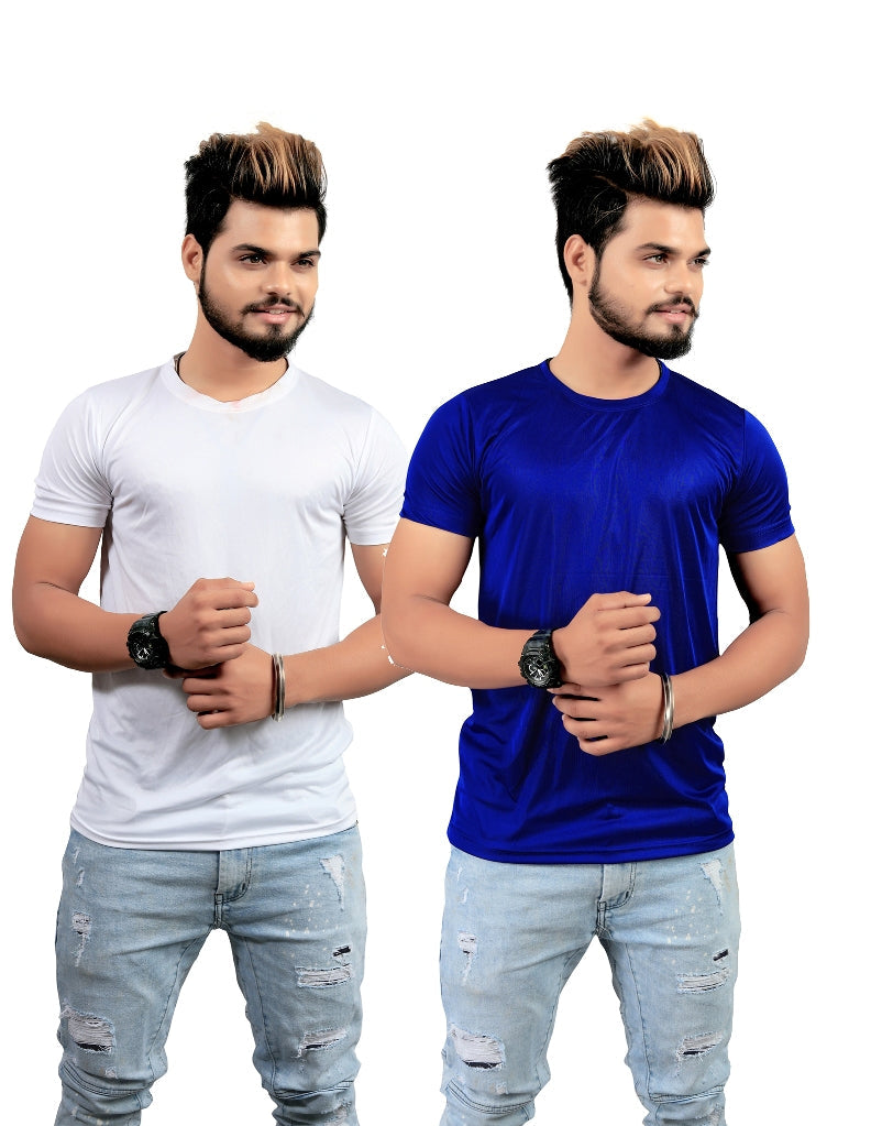 Men's Regular Fit Licra T-Shirt ( Pack Of 2 Combo )