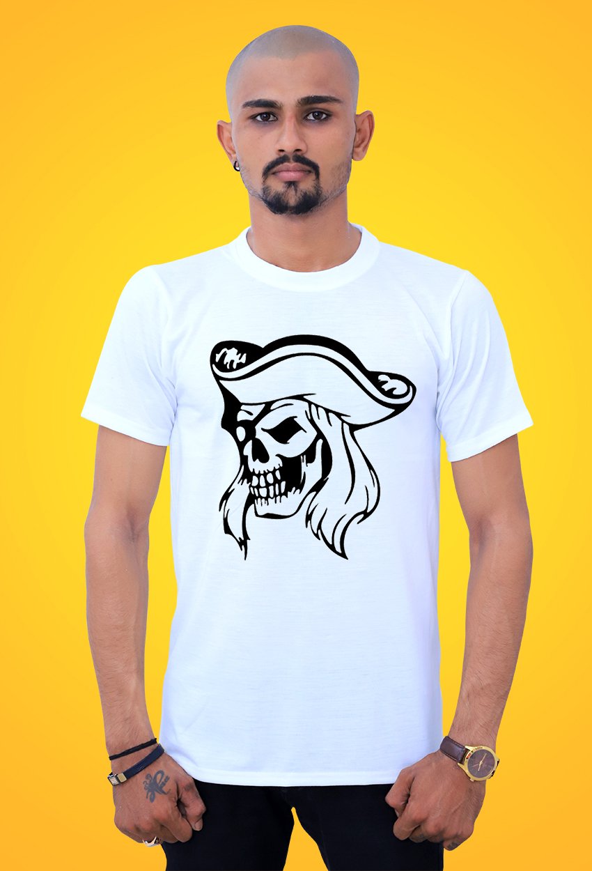 fashionable Pirate Skull – Cotton t shirts for Men from tshirt factory india