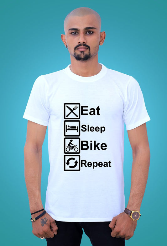 Graphics T Shirts Eat Sleep Bike Repeat by tshirt factory india