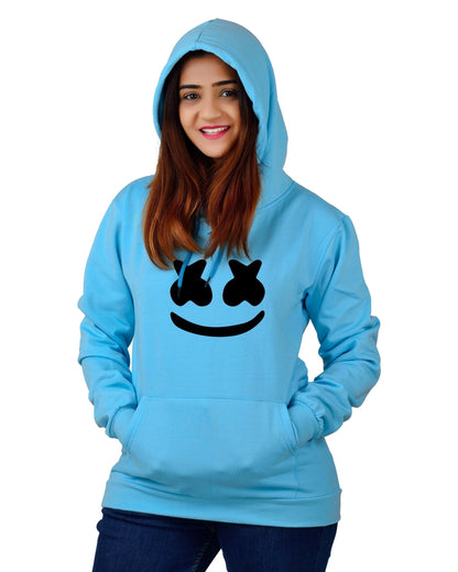 Women,s Regular Fit marchmelo Printed Cotton Hoodie