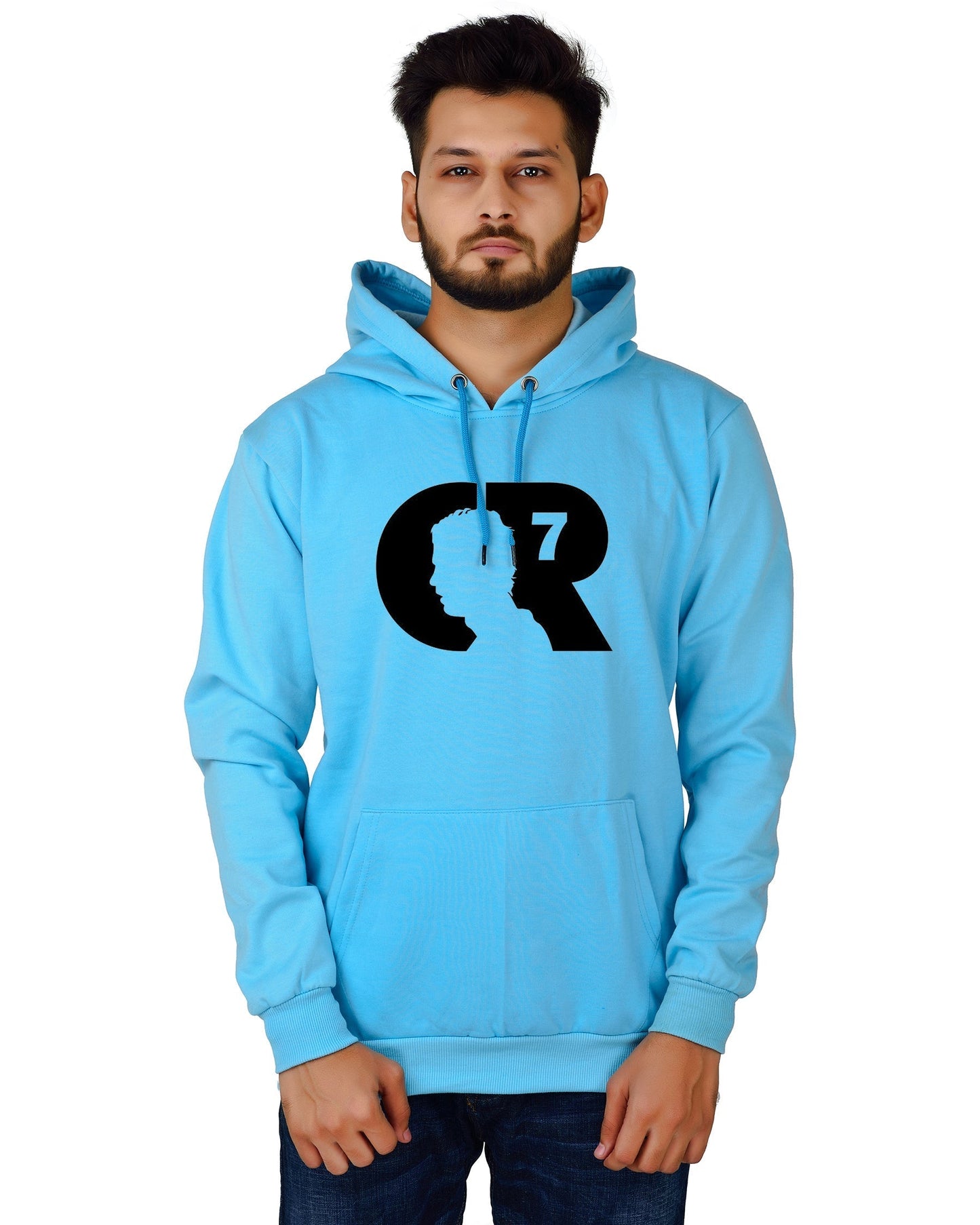 Men's Regular Fit CR7 Printed Cotton Hoodie