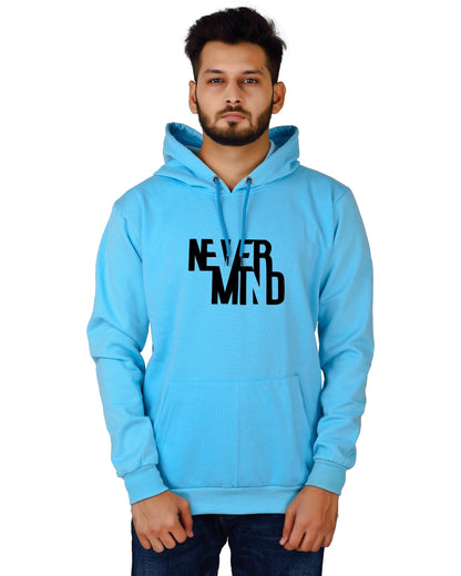 Men's Regular Fit Never Mind Printed Cotton Hoodie