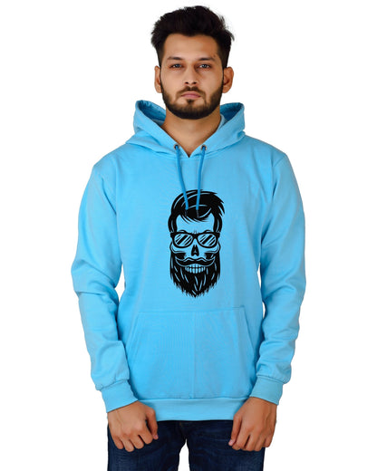 Men's Regular Fit Beard Man Printed Cotton Hoodie