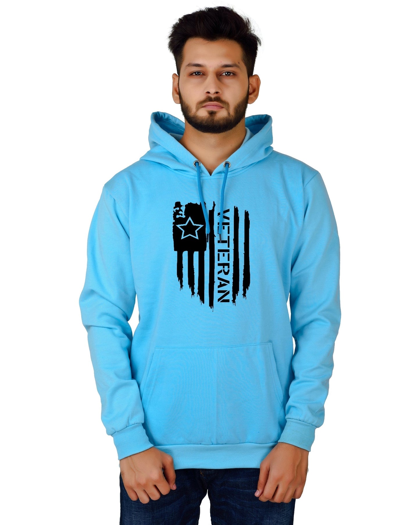 Men's Regular Fit VeteranPrinted Cotton Hoodie