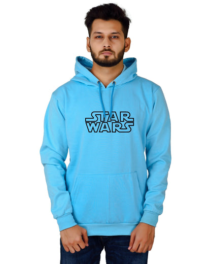 Men's Regular Fit Star War Printed Cotton Hoodie