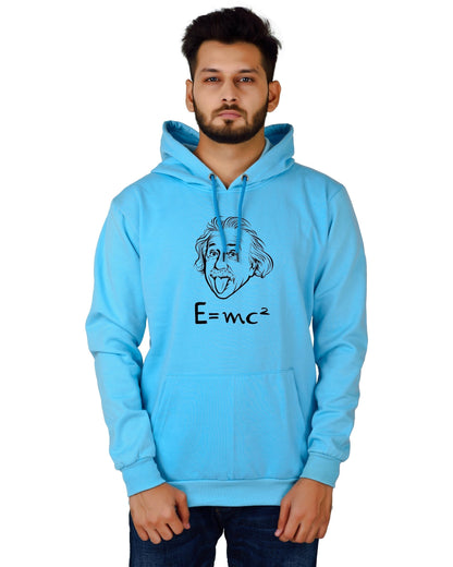 Men's Regular Fit E=MC2 Printed Cotton Hoodie