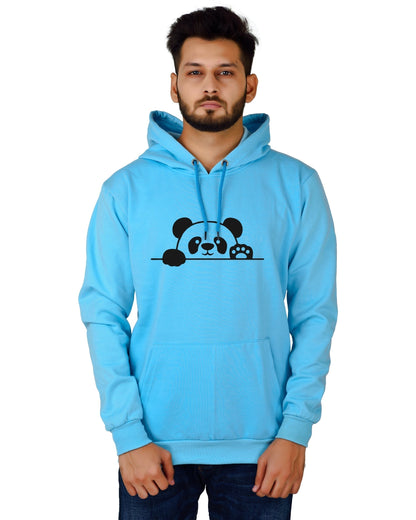Men's Regular Fit Panda Printed Cotton Hoodie