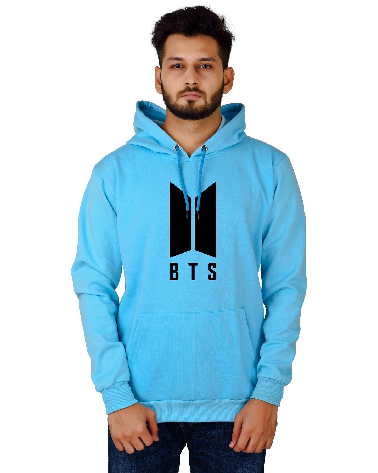 Men's Regular Fit BTS Printed Cotton Hoodie
