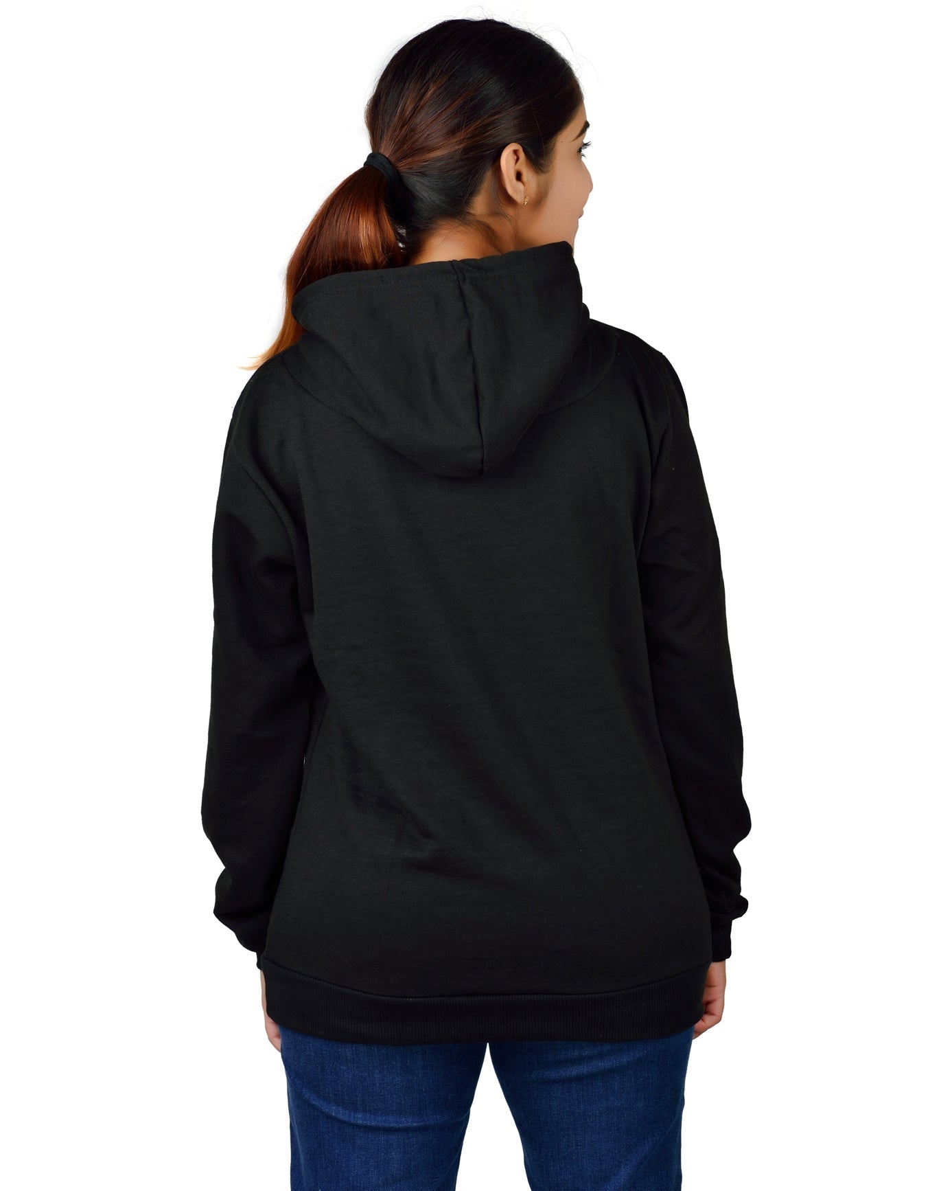 Women,s Regular Fit Vetran Printed Cotton Hoodie
