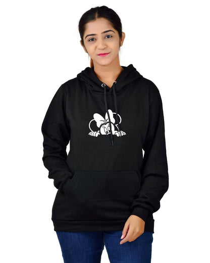 Women,s Regular Fit MINI Printed Cotton Hoodie
