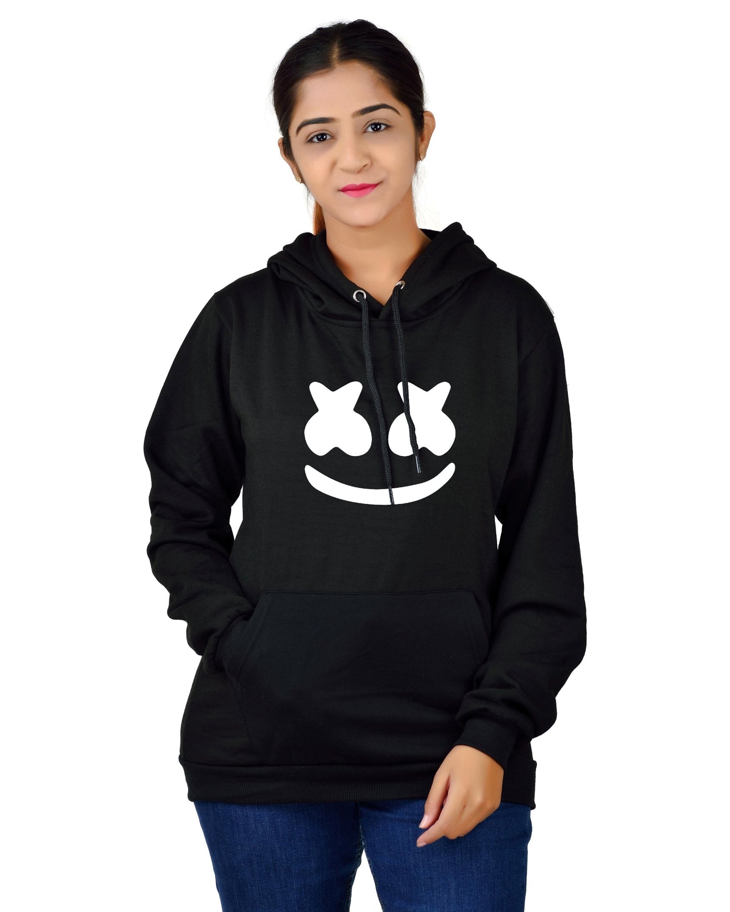 Women,s Regular Fit marchmelo Printed Cotton Hoodie