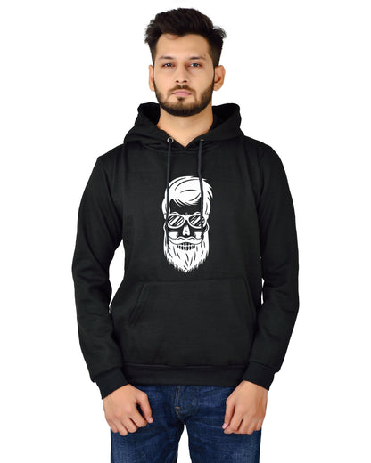 Men's Regular Fit Beard Man Printed Cotton Hoodie