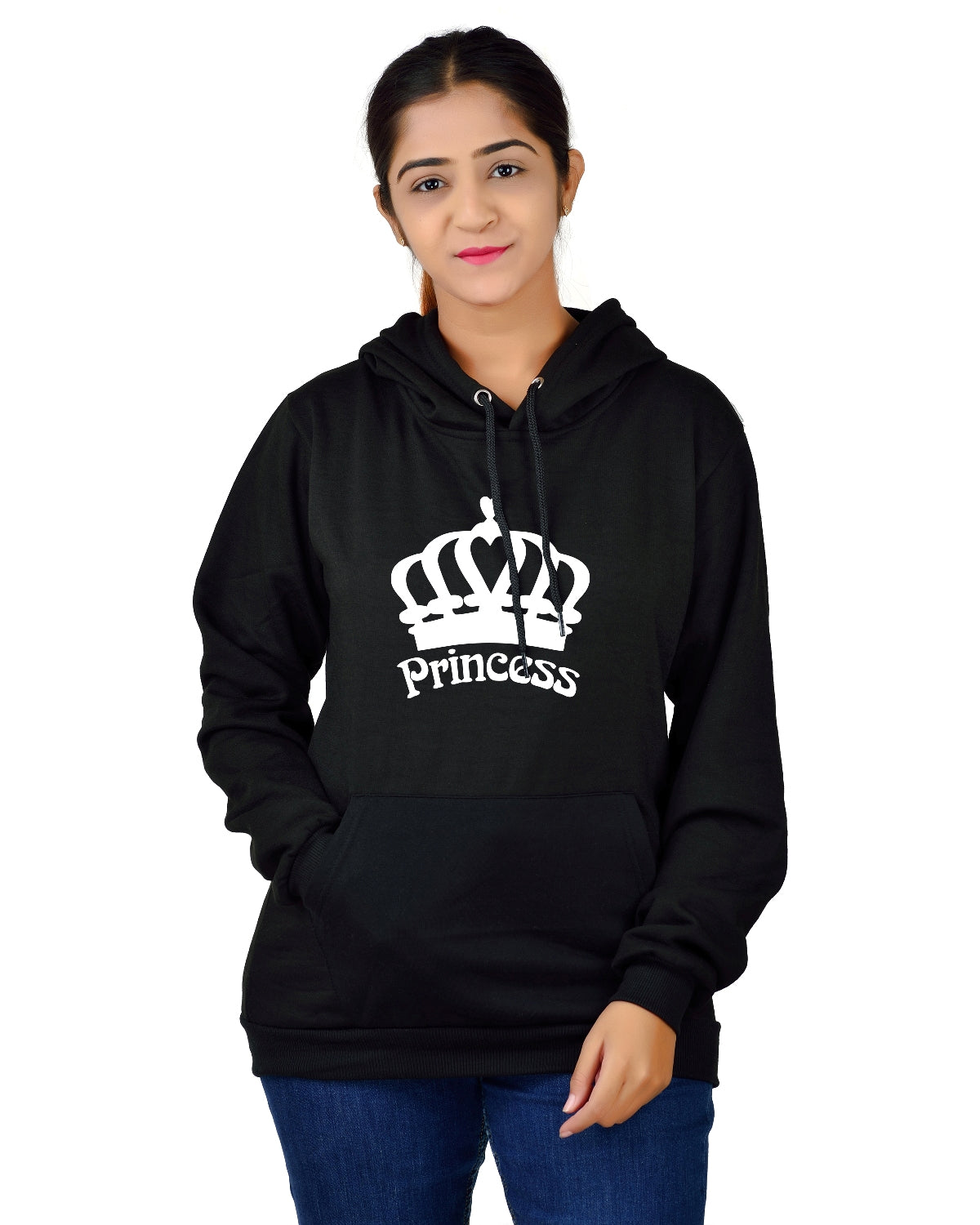 Women,s Regular Fit Princess Printed Cotton Hoodie