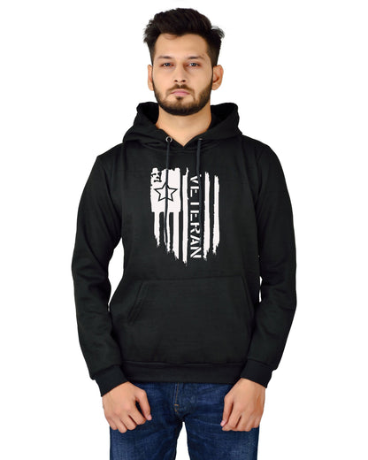Men's Regular Fit VeteranPrinted Cotton Hoodie