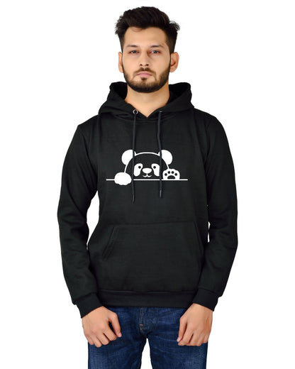 Men's Regular Fit Panda Printed Cotton Hoodie
