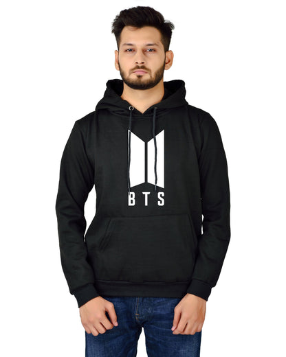 Men's Regular Fit BTS Printed Cotton Hoodie