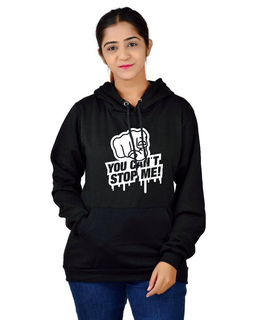 Women,s Regular Fit YCSM Printed Cotton Hoodie