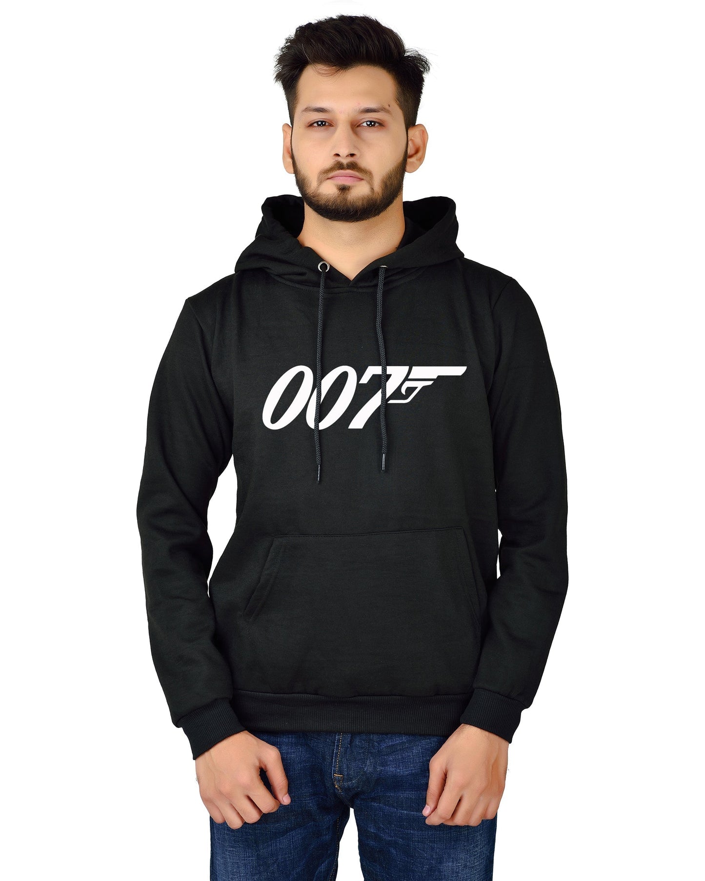 Men's Regular Fit 007 Printed Cotton Hoodie