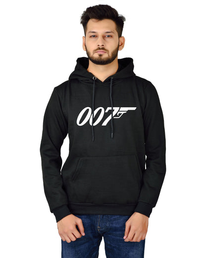 Men's Regular Fit 007 Printed Cotton Hoodie
