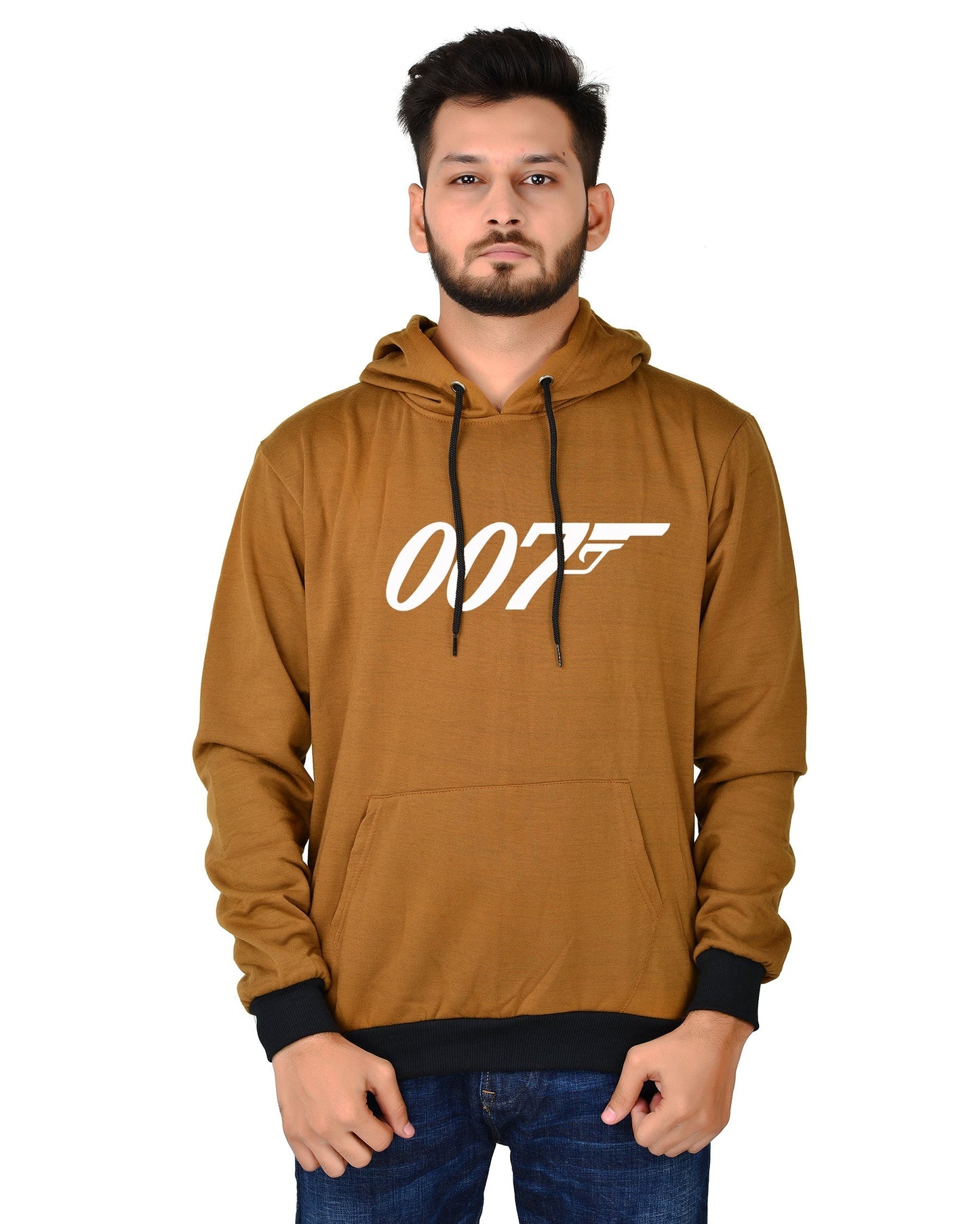 Men's Regular Fit 007 Printed Cotton Hoodie