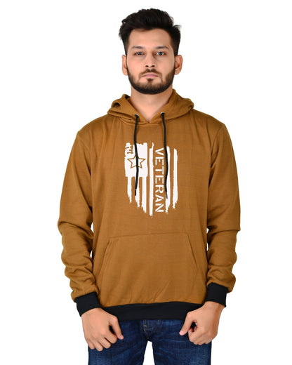 Men's Regular Fit VeteranPrinted Cotton Hoodie