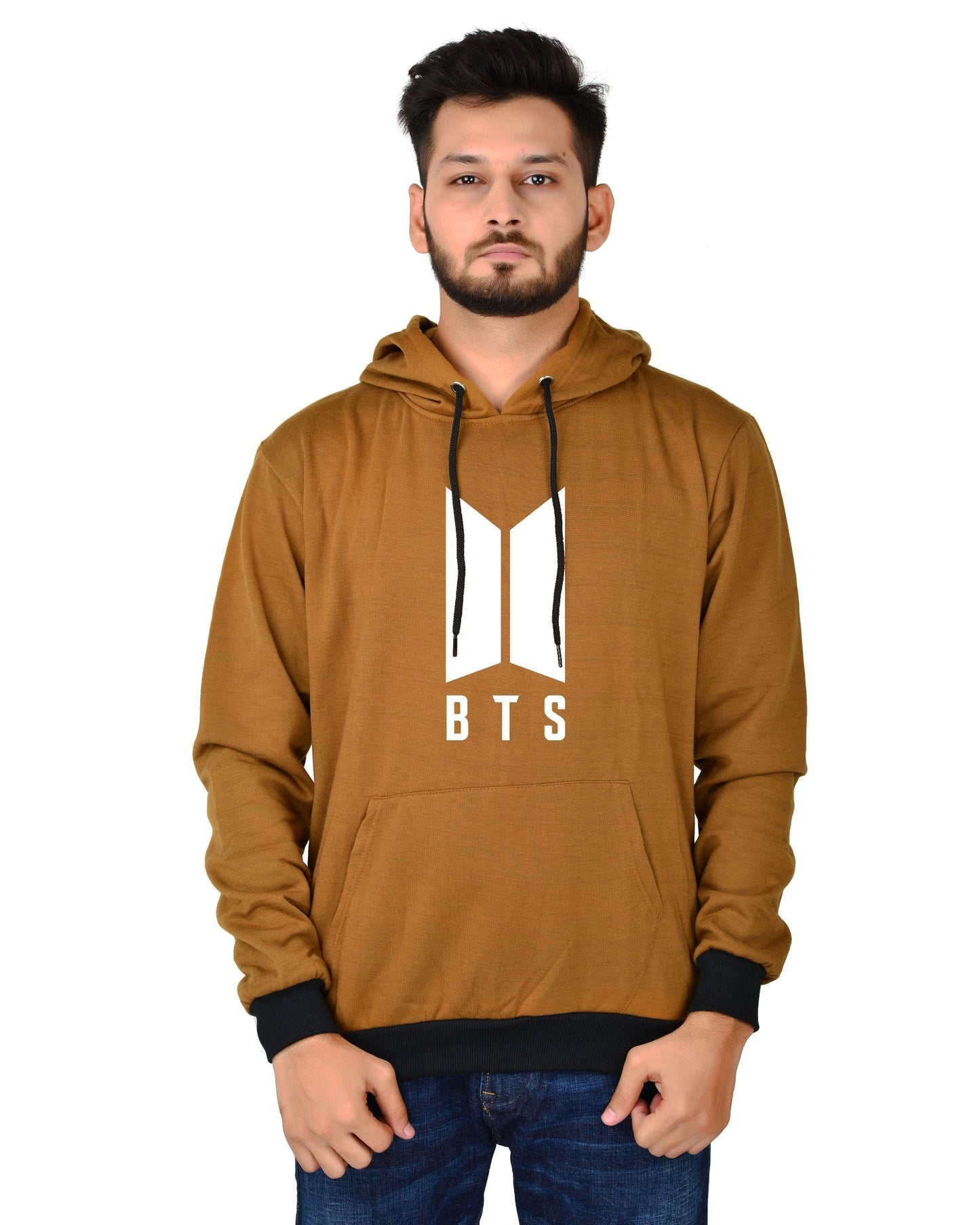 Men's Regular Fit BTS Printed Cotton Hoodie