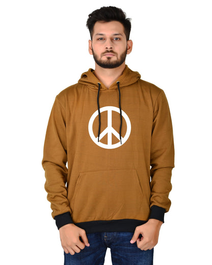 Men's Regular Fit Peace Printed Cotton Hoodie