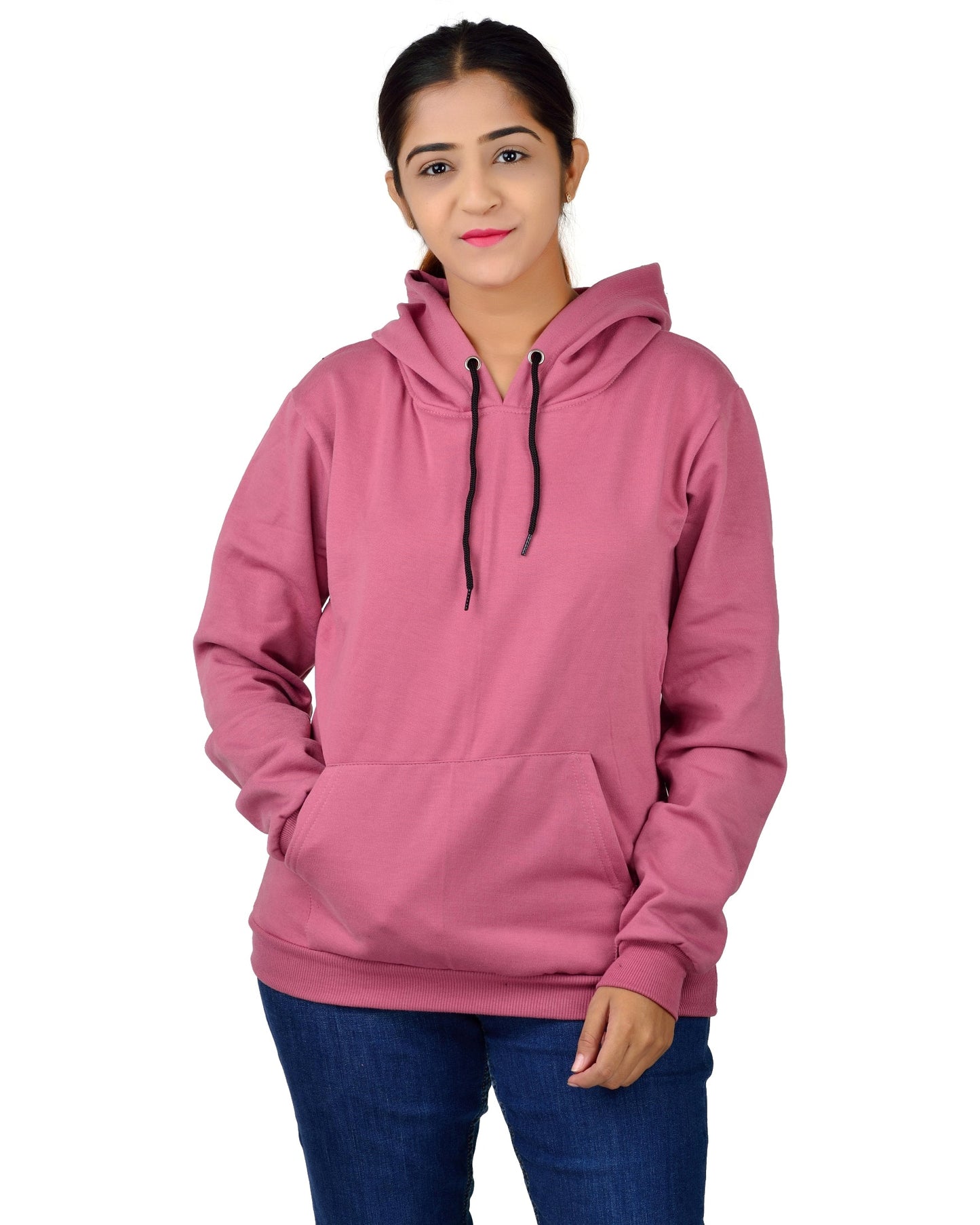 Unisex Regular Fit Plain W Printed Cotton Hoodie | Tshirt Factory India
