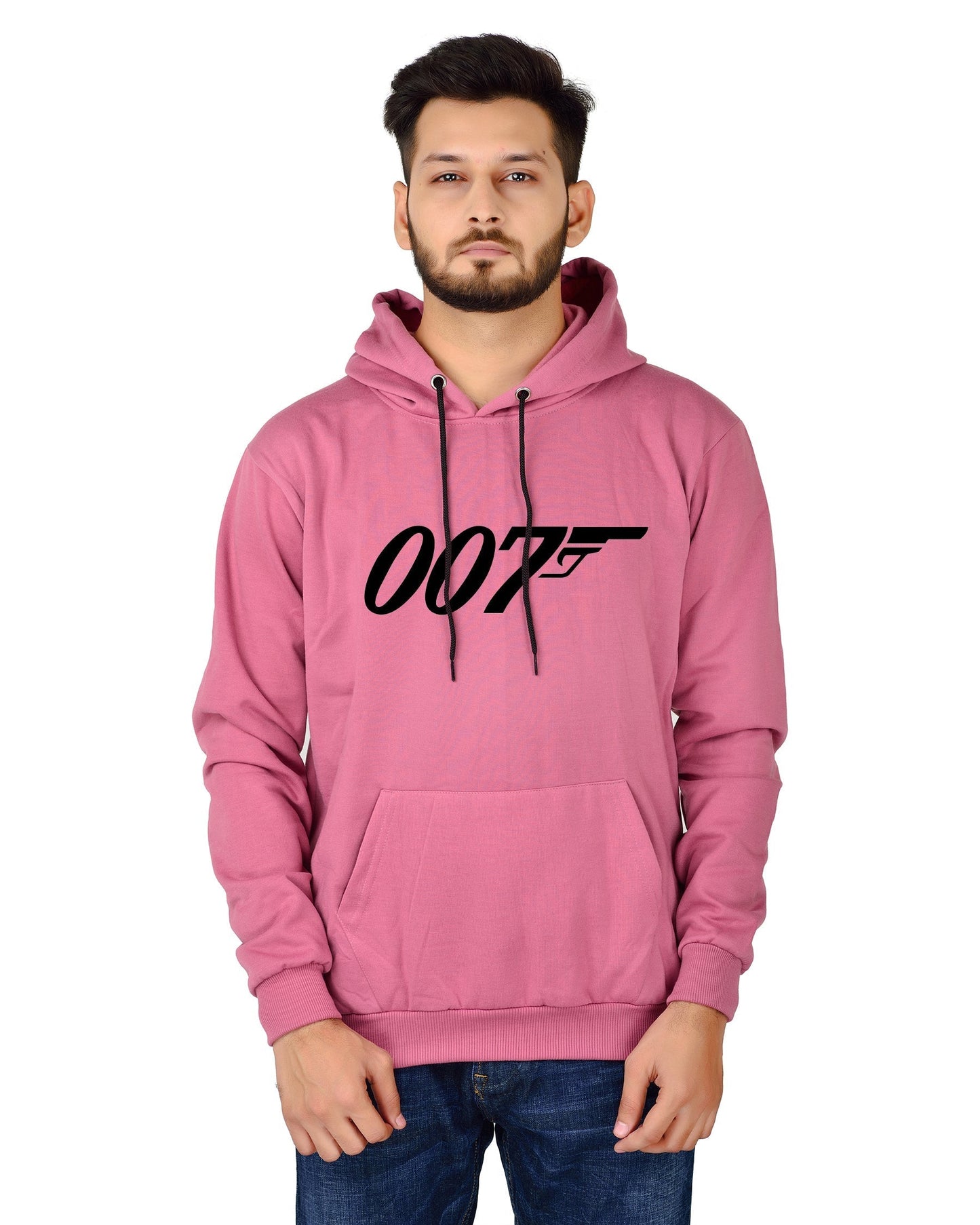 Men's Regular Fit 007 Printed Cotton Hoodie